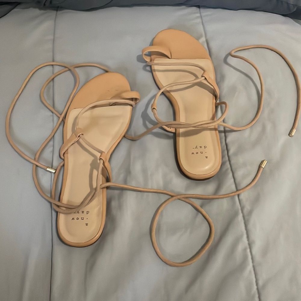 Brand; a new day Color; Tan Size; 8 -lace up sandals